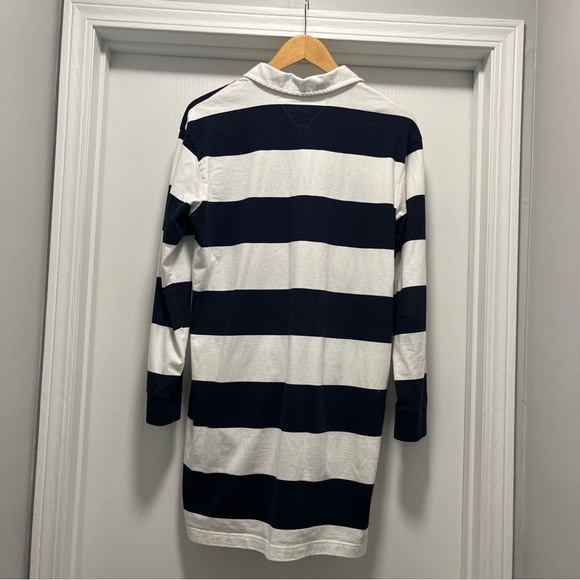 Tommy Hilfiger Rugby Polo Striped Shirt Dress Small Blue White Striped Collared - Picture 3 of 13
